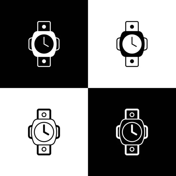 Ορισμός Εικονίδιο Ρολόι Κατάδυσης Απομονώνονται Μαύρο Και Άσπρο Φόντο Κατάδυση — Διανυσματικό Αρχείο