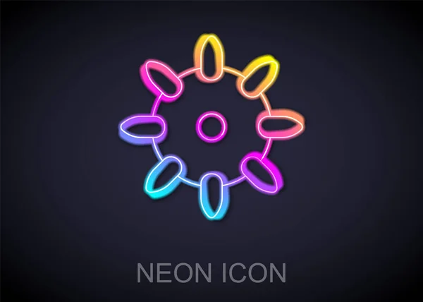 Zářící Neonová Čára Sada Falešných Nehtů Pro Ikonu Manikúry Izolovaných — Stockový vektor