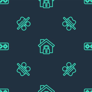 Hat Evi 'ni koruma altına alın, Kimlik Değiştirme modu ve Parola' yı pürüzsüz bir kalıba sokun. Vektör