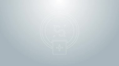 Mavi çizgi sigara içmeyi bırak, para tasarrufu simgesi gri arkaplanda izole edildi. Para biriktirmek için sigarayı bıraktım. 4K Video hareketli grafik canlandırması