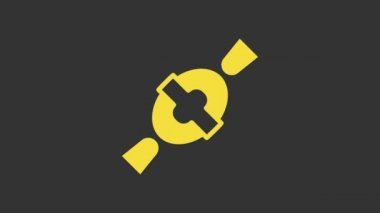 Sarı Şeker simgesi gri arkaplanda izole edildi. Mutlu Cadılar Bayramı Partisi. 4K Video hareketli grafik canlandırması