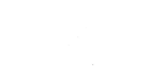Черная линия Книга с остановкой сигареты значок изолирован на белом фоне. Книга об опасности курения. Видеографическая анимация 4K — стоковое видео