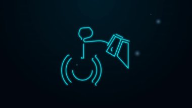 Parlayan neon hattı Hipnoz simgesi siyah arkaplanda izole edildi. Hipnotize edici göz ile insan gözü. 4K Video hareketli grafik canlandırması