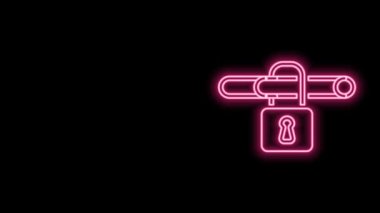 Parlayan neon hattı Siyah arkaplanda sigara içilmeyen simge. Sigara içmek yasaktır işareti. 4K Video hareketli grafik canlandırması