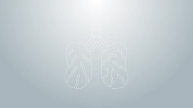 Mavi çizgi hastalıkları ikonu gri arka planda izole edildi. 4K Video hareketli grafik canlandırması