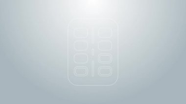 Mavi çizgili nikotin sakızı, gri arka planda izole edilmiş. Sakinleştirir ve sigarayı bırakmanın neden olduğu endişeyi azaltır. 4K Video hareketli grafik canlandırması