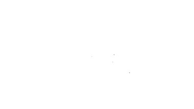 Siyah çizgi Müzik veya video ayarları simgesi beyaz arkaplanda izole edildi. 4K Video hareketli grafik canlandırması