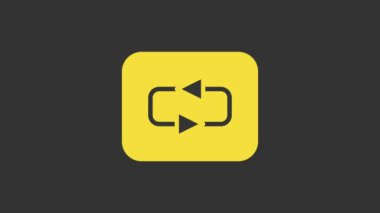 Sarı Tekrar düğmesi simgesi gri arkaplanda izole edildi. 4K Video hareketli grafik canlandırması