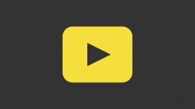 Sarı Çalma simgesi gri arkaplanda izole edildi. 4K Video hareketli grafik canlandırması