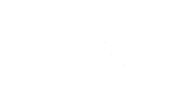 Черная линия Значок гипноза изолирован на белом фоне. Человеческий глаз со спиральной гипнотической диафрагмой. Видеографическая анимация 4K — стоковое видео