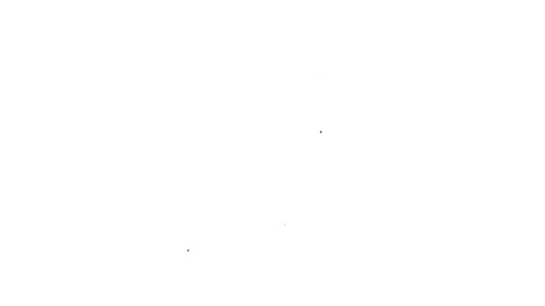 Svart linje Halscancer ikon isolerad på vit bakgrund. Larynxcancer. 4K Video motion grafisk animation — Stockvideo
