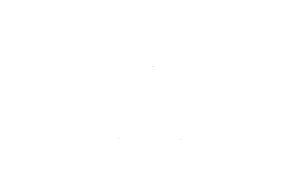 Černá čára Ikona plic izolované na bílém pozadí. Grafická animace pohybu videa 4K — Stock video