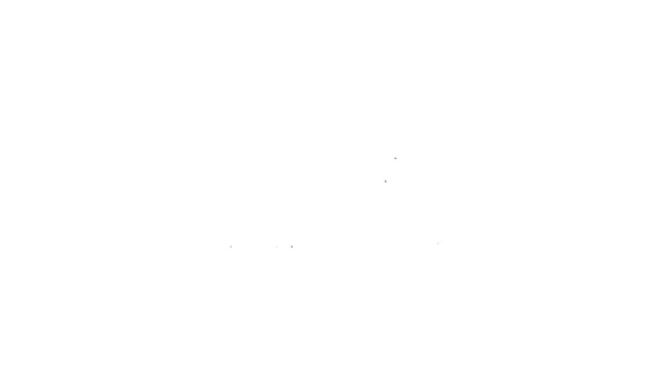Черная линия болезни сердца и смерти, вызванные курением значок изолирован на белом фоне. Видеографическая анимация 4K — стоковое видео