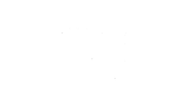 Linea nera icona del lettore musicale isolato su sfondo bianco. Dispositivo musicale portatile. Animazione grafica 4K Video motion — Video Stock
