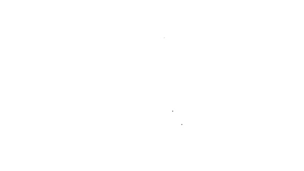 Zwarte lijn Muziekspeler pictogram geïsoleerd op witte achtergrond. Draagbaar muziekapparaat. 4K Video motion grafische animatie — Stockvideo