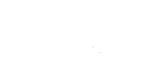 Linha preta Ícone do botão Gravar isolado no fundo branco. Botão Rec. Animação gráfica em movimento de vídeo 4K — Vídeo de Stock