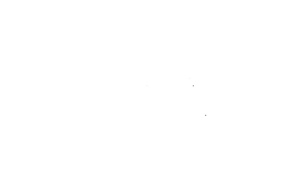 Línea negra Nota musical, icono de tono aislado sobre fondo blanco. Animación gráfica de vídeo 4K — Vídeos de Stock