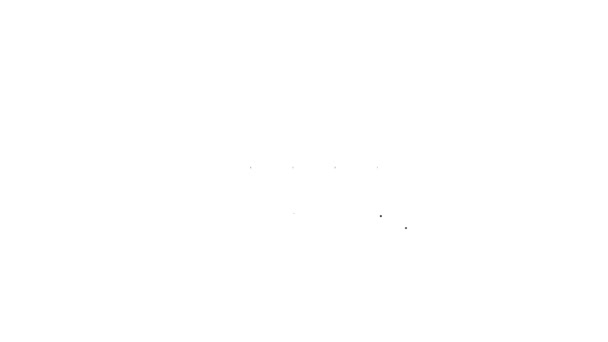 Черная линия Музыкальный эквалайзер значок изолирован на белом фоне. Звуковая волна. Технология аудио цифрового эквалайзера, консольная панель, пульсовый мюзикл. Видеографическая анимация 4K — стоковое видео