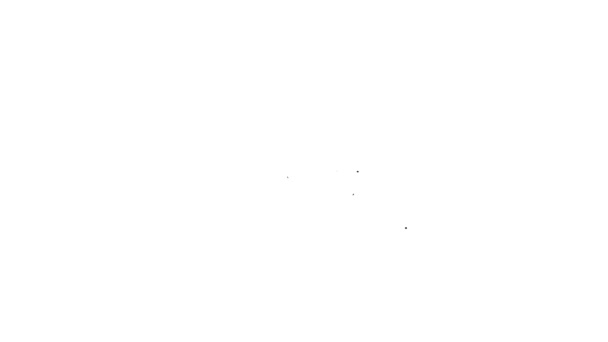 Linha preta Ícone de botão de configurações de música ou vídeo isolado no fundo branco. Animação gráfica em movimento de vídeo 4K — Vídeo de Stock