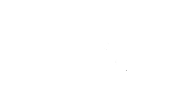 Черная линия Повтор трек-плеер значок изолирован на белом фоне. Знак представляет собой круглую изогнутую стрелку и число один. Видеографическая анимация 4K — стоковое видео