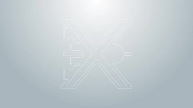 Mavi hat. Gri arkaplanda savaş ikonu yok. Barış sembolü. 4K Video hareketli grafik canlandırması