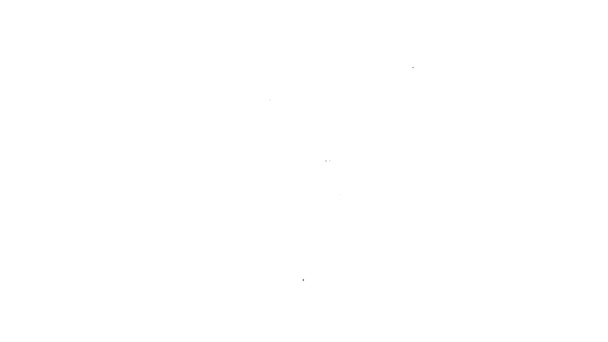 Чорна лінія Стріт з іконою Бар, ізольованою на білому тлі. Підходить для рекламного бару, кафе, ресторану. 4K Відеографічна анімація — стокове відео