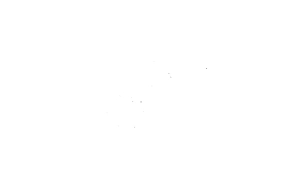 Černá čára Láska mír ikona izolované na bílém pozadí. Hippie symbol míru. Grafická animace pohybu videa 4K — Stock video