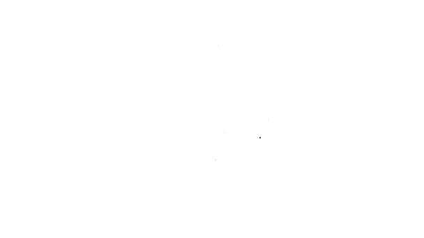 Schwarze Linie Keine Kriegsikone isoliert auf weißem Hintergrund. Das Friedenssymbol. 4K Video Motion Grafik Animation — Stockvideo