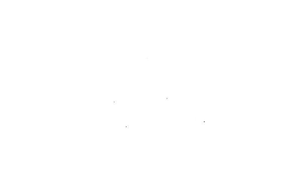 白の背景に隔離されたビニールディスクアイコンとブラックラインビニールプレーヤー。4Kビデオモーショングラフィックアニメーション — ストック動画