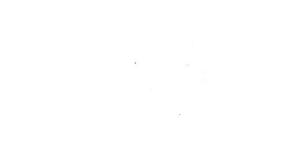 Zwarte lijn Fotocamera icoon geïsoleerd op witte achtergrond. Foto camera. Digitale fotografie. 4K Video motion grafische animatie — Stockvideo
