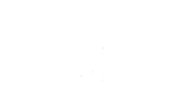 Černá čára Pivo láhev ikona izolované na bílém pozadí. Grafická animace pohybu videa 4K — Stock video