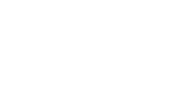 Черная линия винилового диска значок изолирован на белом фоне. Видеографическая анимация 4K — стоковое видео