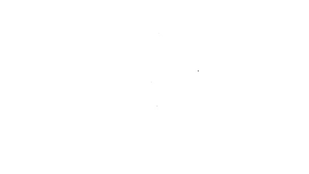 Línea negra Icono de Paz aislado sobre fondo blanco. Símbolo hippie de paz. Animación gráfica de vídeo 4K — Vídeos de Stock