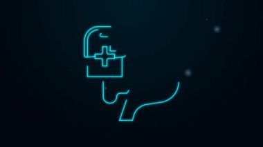 Parlayan neon hattı kan bağışı ikonu siyah arka planda izole edildi. 4K Video hareketli grafik canlandırması