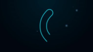 Parlayan neon hattı tırnak dosya simgesi siyah arkaplanda izole edildi. Manikür aleti. 4K Video hareketli grafik canlandırması