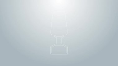 Manikür ikonu için mavi çizgi Milling kesicisi gri arka planda izole edildi. Manikür için bir cihaz. Manikür aletleri. 4K Video hareketli grafik canlandırması