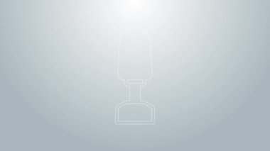 Manikür ikonu için mavi çizgi Milling kesicisi gri arka planda izole edildi. Manikür için bir cihaz. Manikür aletleri. 4K Video hareketli grafik canlandırması