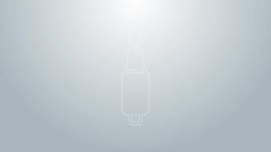 Manikür ikonu için mavi çizgi Milling kesicisi gri arka planda izole edildi. Manikür için bir cihaz. Manikür aletleri. 4K Video hareketli grafik canlandırması