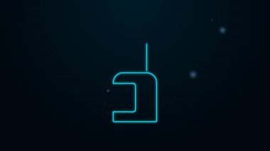 Parlayan neon çizgisi, siyah arka planda izole edilmiş tırnak cilası ikonu. 4K Video hareketli grafik canlandırması