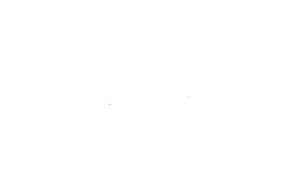 Línea negra Icono de subvención Educación aislado sobre fondo blanco. Cuota de matrícula, educación financiera, fondo presupuestario, programa de becas, sombrero de graduación. Animación gráfica de vídeo 4K — Vídeos de Stock