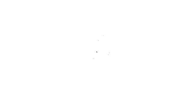 Черная линия Пожертвования пищевой значок изолирован на белом фоне. Видеографическая анимация 4K — стоковое видео