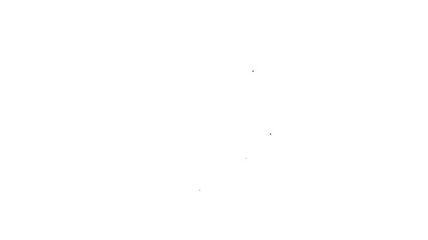 Linha preta Envelope com ícone de coração Valentine isolado no fundo branco. Mensagem de amor. Carta de amor e romance. Animação gráfica em movimento de vídeo 4K — Vídeo de Stock