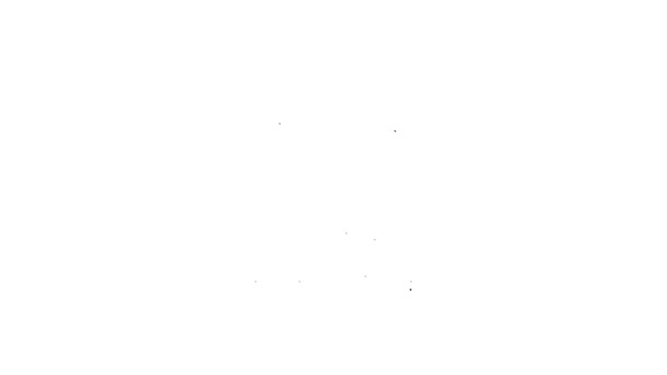 Černá čára Dar a charitativní ikona izolované na bílém pozadí. Darovat peníze a charitativní koncept. Grafická animace pohybu videa 4K — Stock video