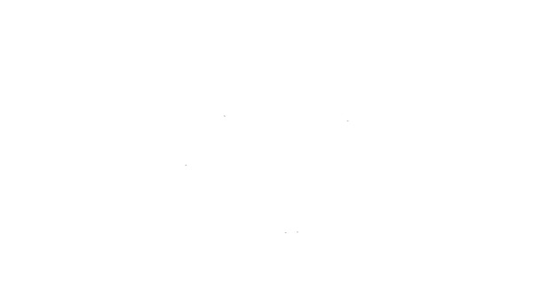 Czarna linia Ikona Wolontariusza izolowana na białym tle. 4K Animacja graficzna ruchu wideo — Wideo stockowe