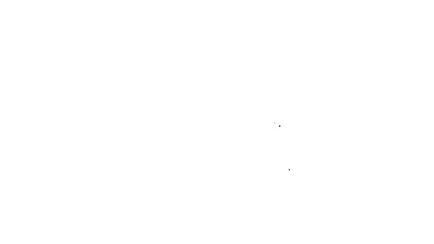 Ligne noire Gabarit vierge du chèque bancaire et icône du stylo isolé sur fond blanc. Page chèque chéquier avec champs vides à remplir. Animation graphique de mouvement vidéo 4K — Video