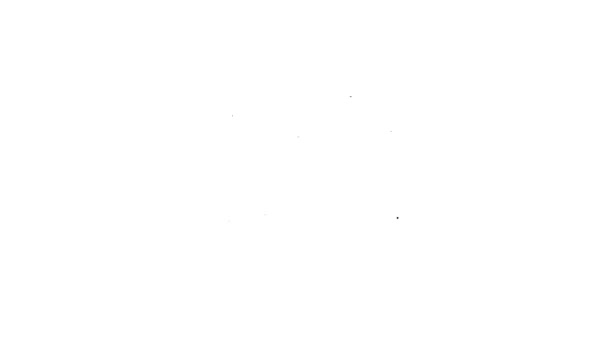Schwarze Linie Spende und Charity-Symbol isoliert auf weißem Hintergrund. Spenden Sie Geld und Charity-Konzept. 4K Video Motion Grafik Animation — Stockvideo