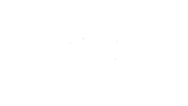 Línea negra Icono de donación de alimentos aislado sobre fondo blanco. Animación gráfica de vídeo 4K — Vídeos de Stock
