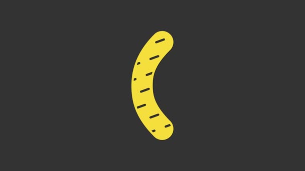 Жовтий значок файлу нігтів ізольовано на сірому фоні. Інструмент манікюру. 4K Відео рух графічна анімація — стокове відео