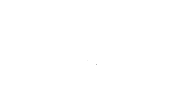 Czarna linia Rurka ikony kremu do rąk izolowana na białym tle. 4K Animacja graficzna ruchu wideo — Wideo stockowe
