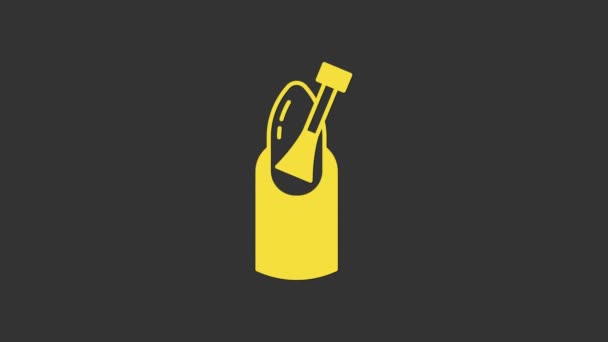 Żółty manicure paznokci ikona izolowane na szarym tle. 4K Animacja graficzna ruchu wideo — Wideo stockowe